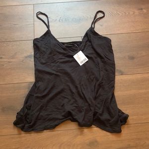 Black spaghetti strap flowy tank